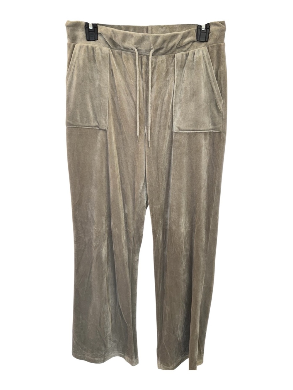 Womans Velour Drawstring Joggers - Taupe